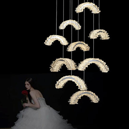 Rocast Crystal Crescent Chandelier