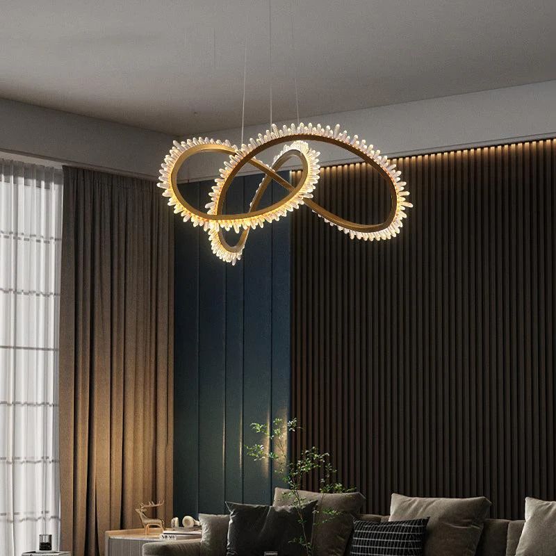 Rocast Crystal Möbius Ring Chandelier