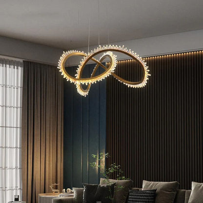 Rocast Crystal Möbius Ring Chandelier