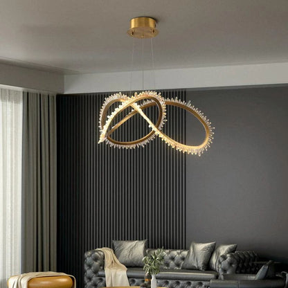 Rocast Crystal Möbius Ring Chandelier