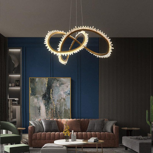 Rocast Crystal Möbius Ring Chandelier