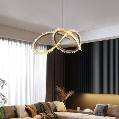 Rocast Crystal Möbius Ring Chandelier
