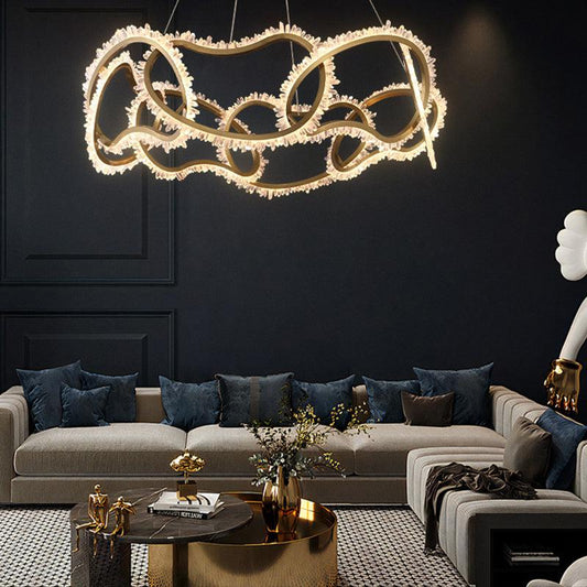 Rocast Crystal Multi Ring Chandelier