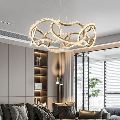 Rocast Crystal Multi Ring Chandelier