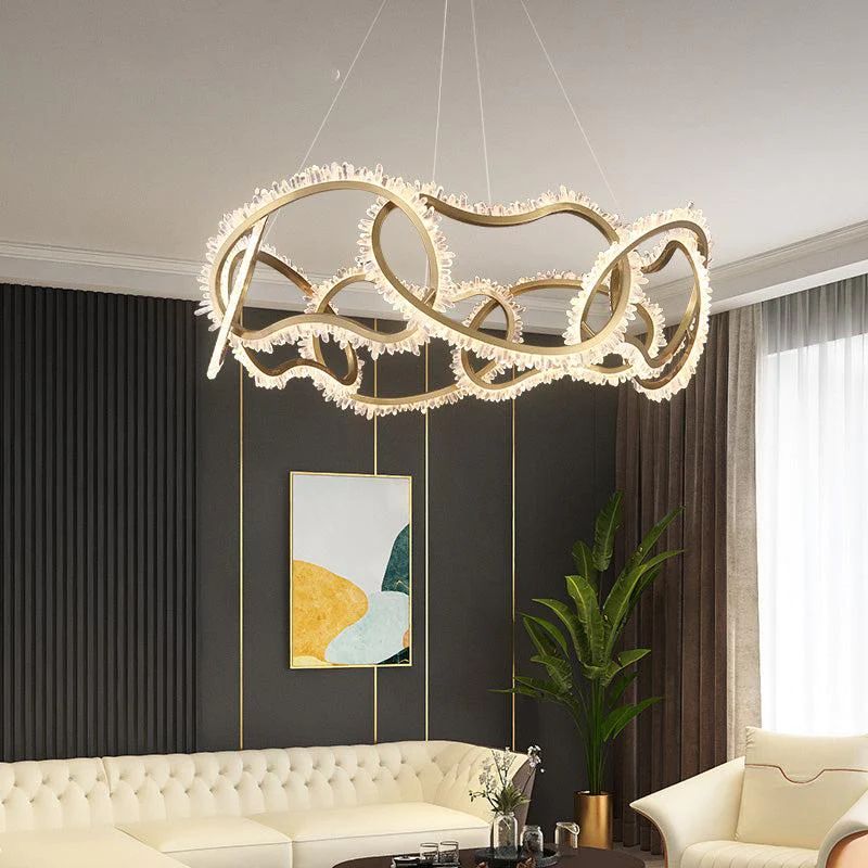 Rocast Crystal Multi Ring Chandelier