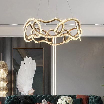 Rocast Crystal Multi Ring Chandelier