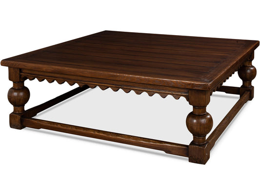 Durand Square Coffee Table in Dark Brown Elm Wood