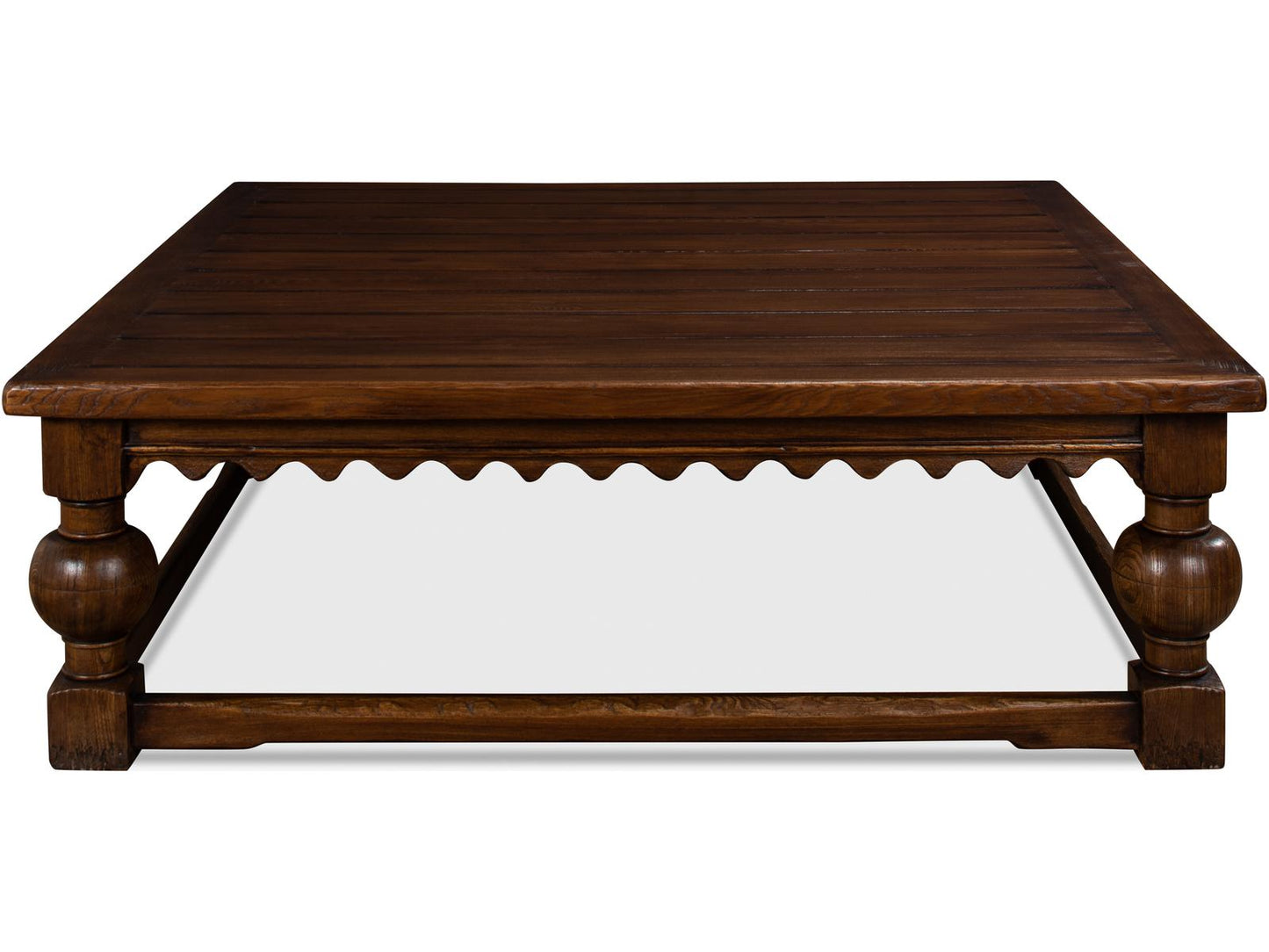 Durand Square Coffee Table in Dark Brown Elm Wood