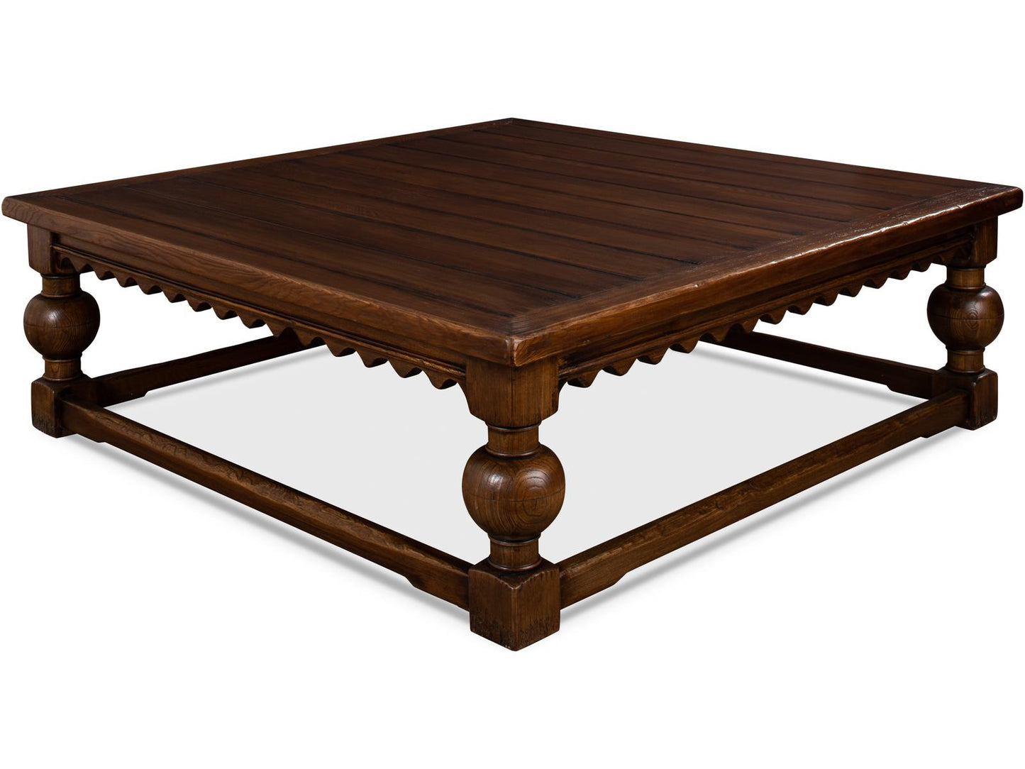 Durand Square Coffee Table in Dark Brown Elm Wood