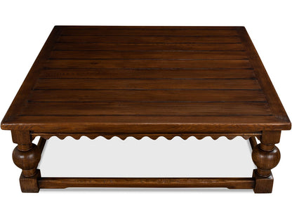 Durand Square Coffee Table in Dark Brown Elm Wood
