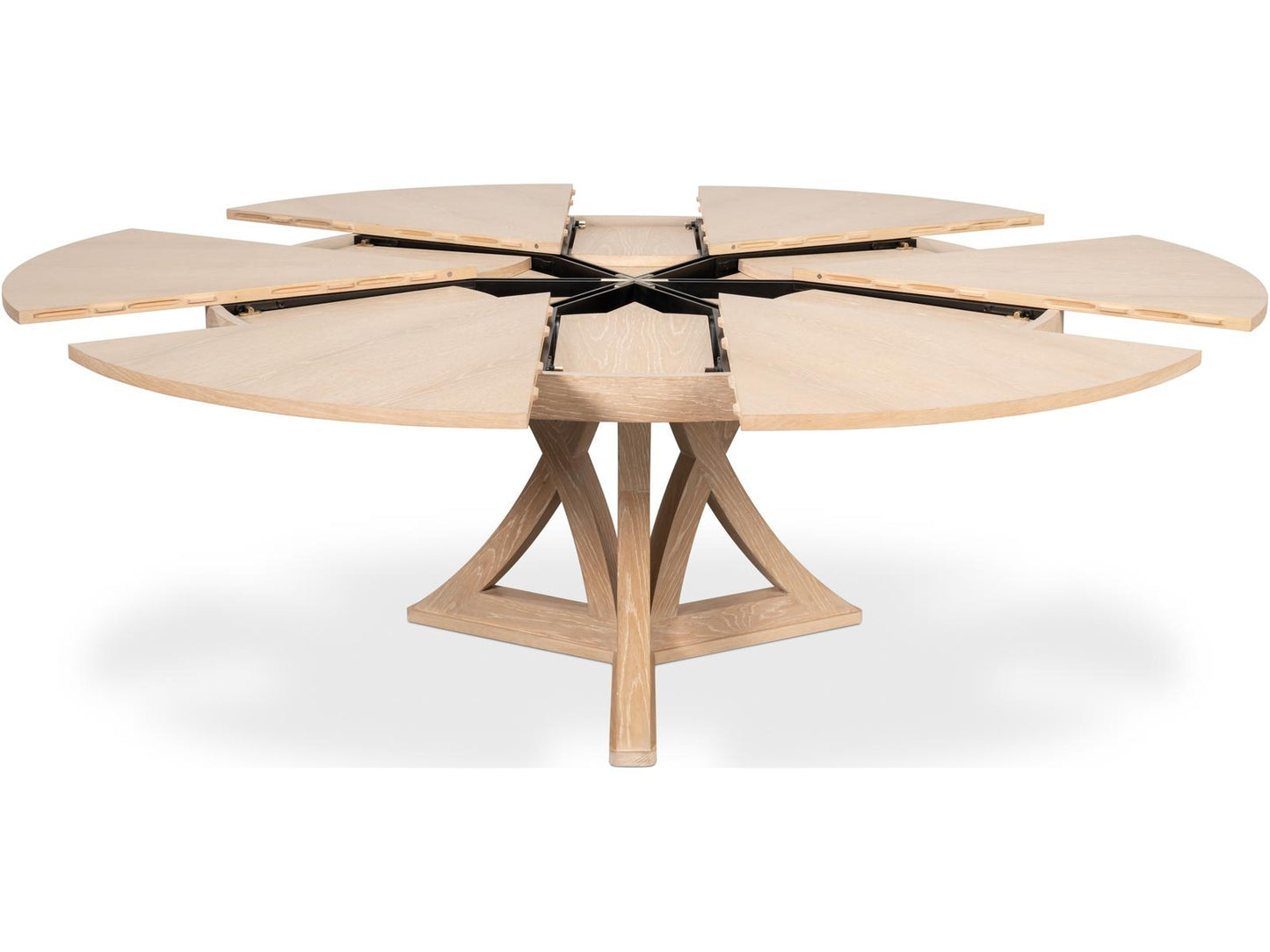 Casual Jupe Extendable Round Dining Table Bleached Oak