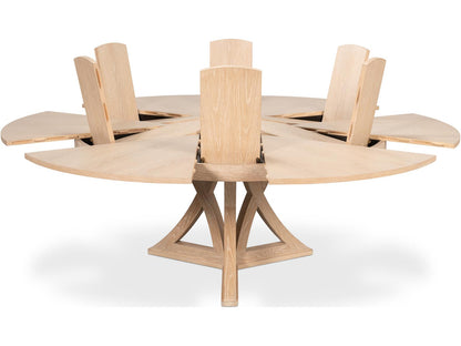 Casual Jupe Extendable Round Dining Table Bleached Oak