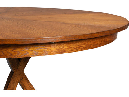 Jupe Round 55-Inch Wood Dining Table in Tobacco Brown