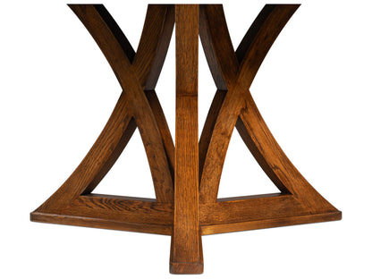 Jupe Round 55-Inch Wood Dining Table in Tobacco Brown