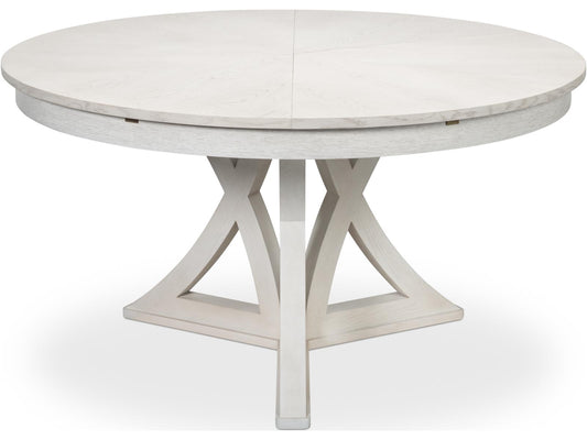 Jupe Casual Round Dining Table in Working White