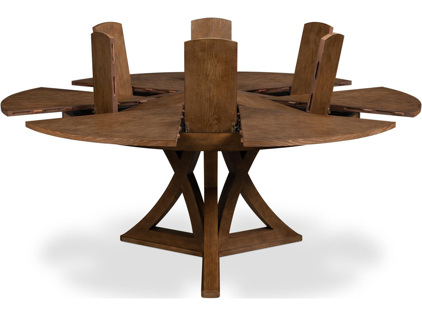 Casual Jupe Expandable Dining Table in Light Mink Oak