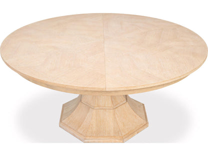 Jupe Round Extendable Dining Table in Bleached Oak