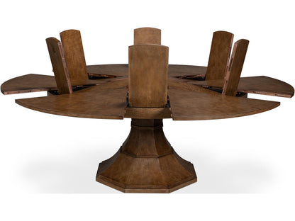 Giselle Jupe Extendable Round Dining Table in Light Mink