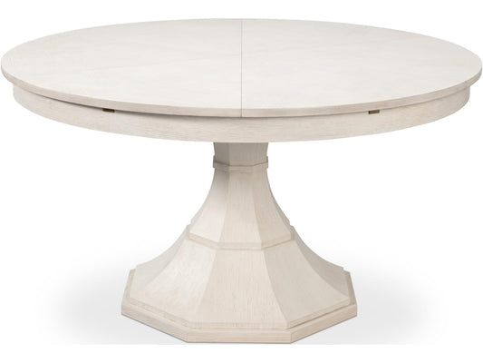 Giselle 55-Inch Round Jupe Dining Table in Working White