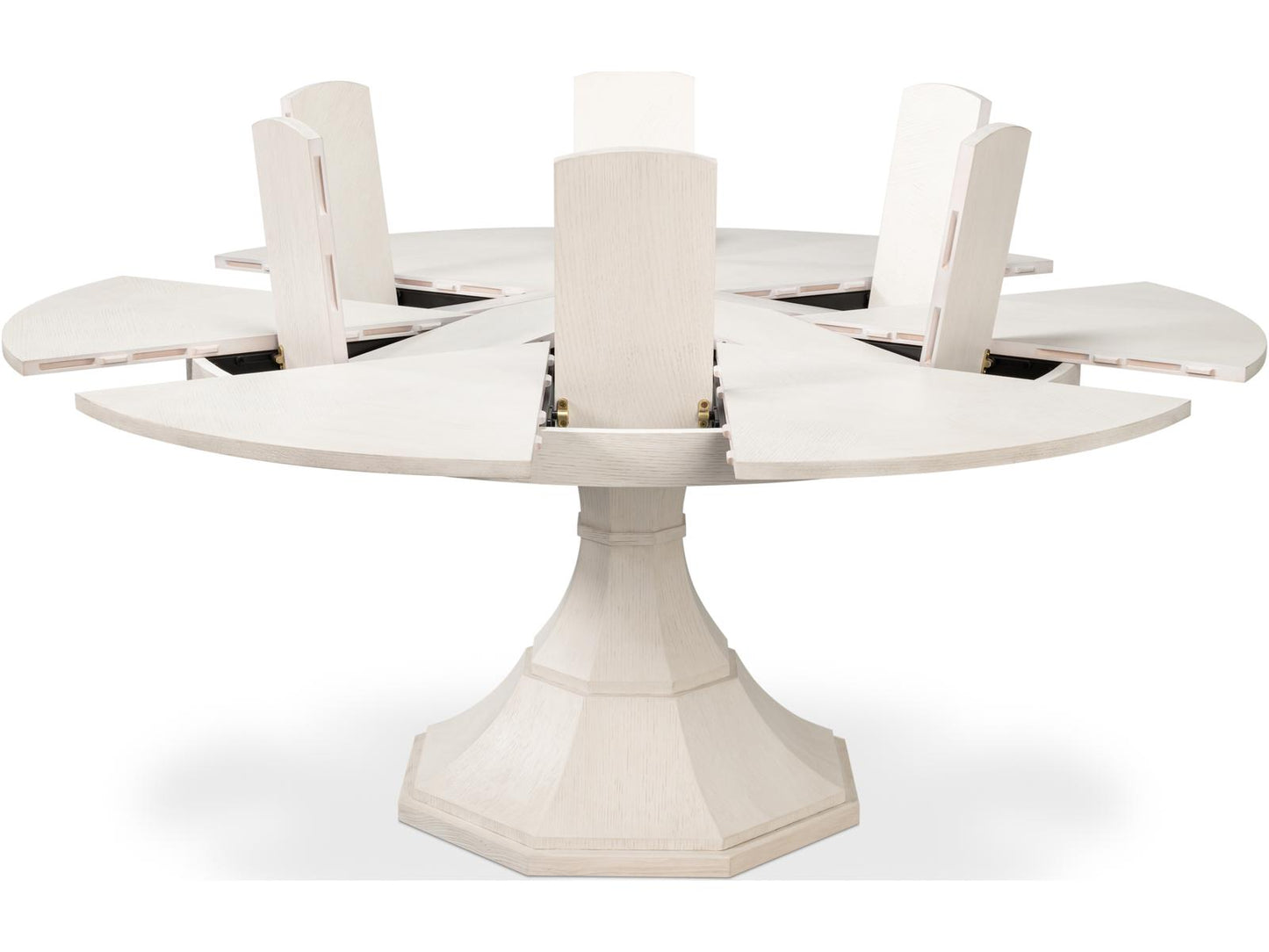 Giselle 55-Inch Round Jupe Dining Table in Working White