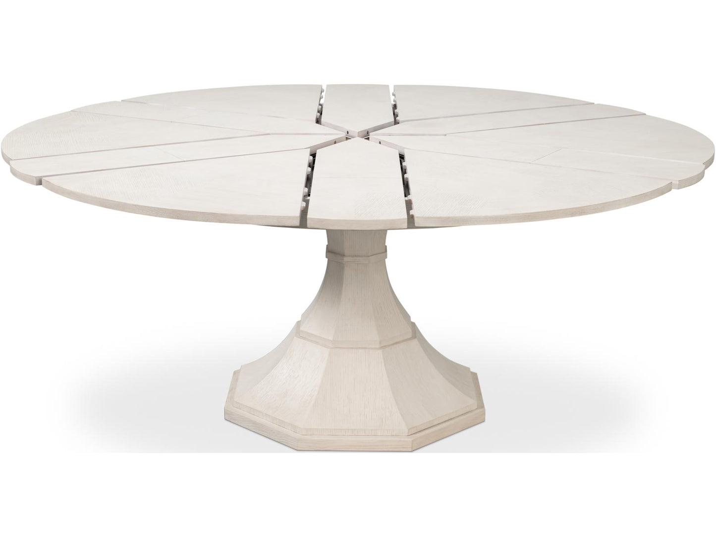 Giselle 55-Inch Round Jupe Dining Table in Working White