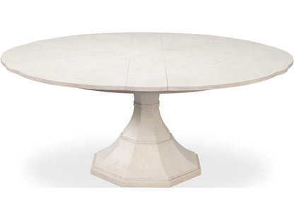 Giselle 55-Inch Round Jupe Dining Table in Working White