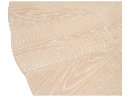 Jupe Round Extendable Dining Table in Bleached Oak
