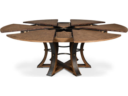 Tower Jupe Expandable Dining Table in Light Mink Finish