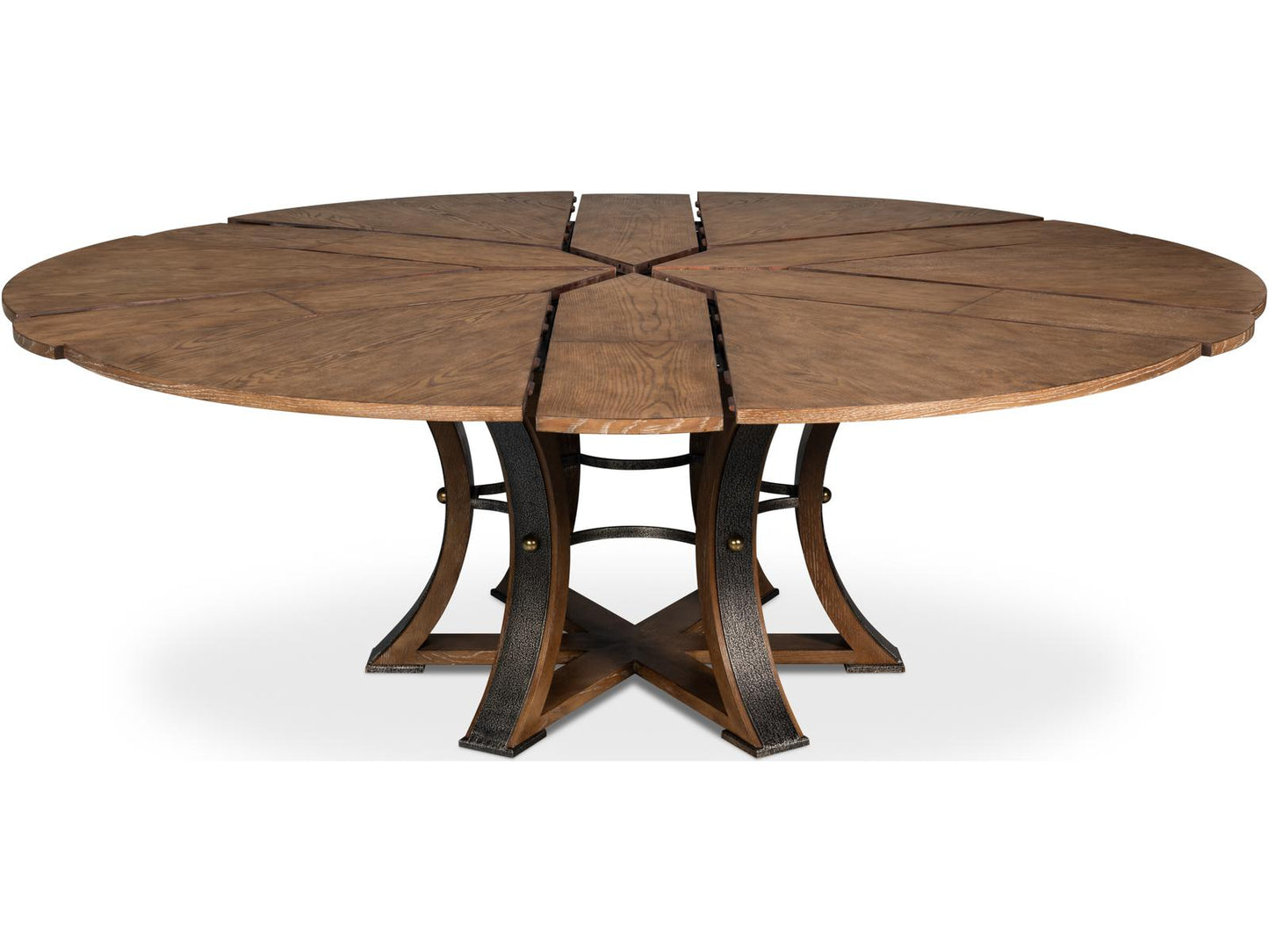 Tower Jupe Expandable Dining Table in Light Mink Finish