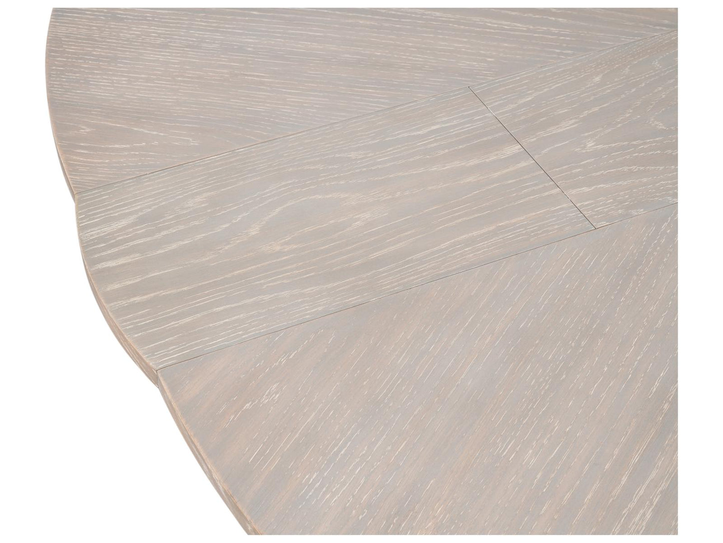Jupe Round Extendable Dining Table in Moonskin Oak and Iron