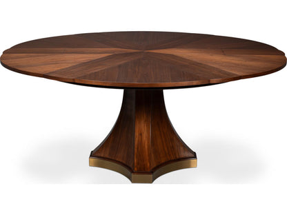 Chelsea Jupe Round Wood Dining Table in Dark Walnut
