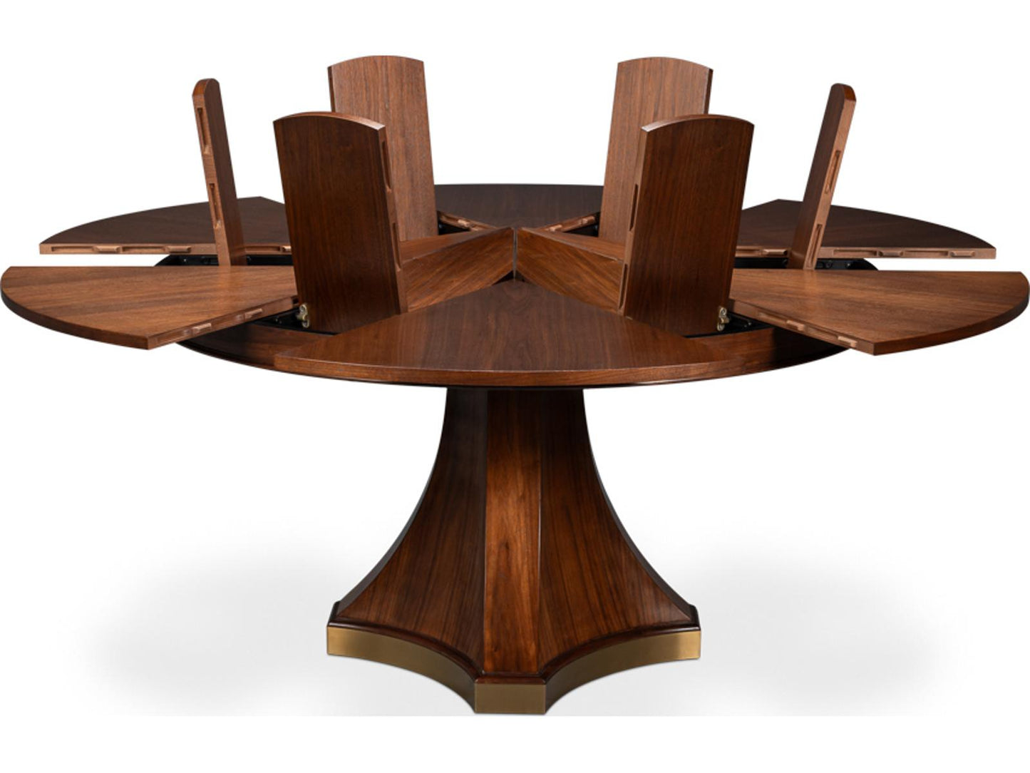Chelsea Jupe Round Wood Dining Table in Dark Walnut