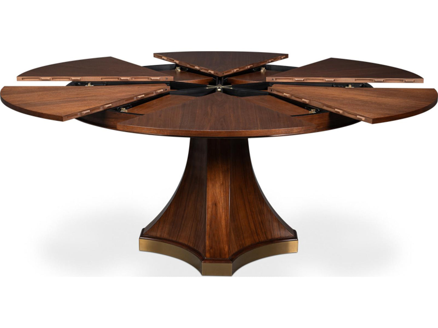 Chelsea Jupe Round Wood Dining Table in Dark Walnut