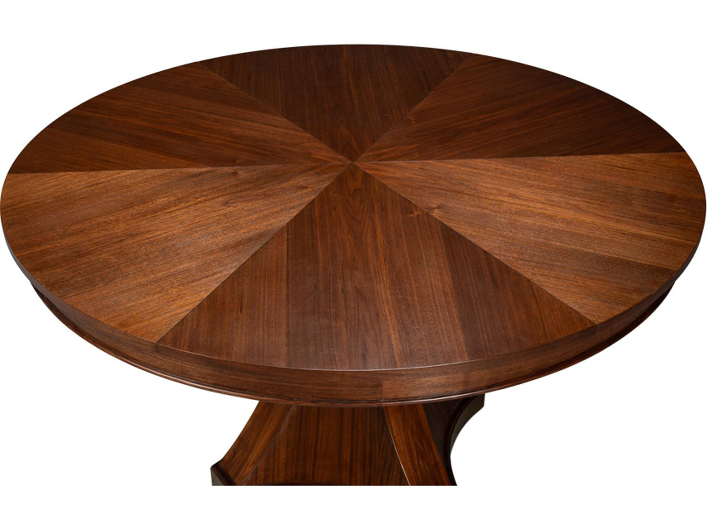 Chelsea Jupe Round Wood Dining Table in Dark Walnut