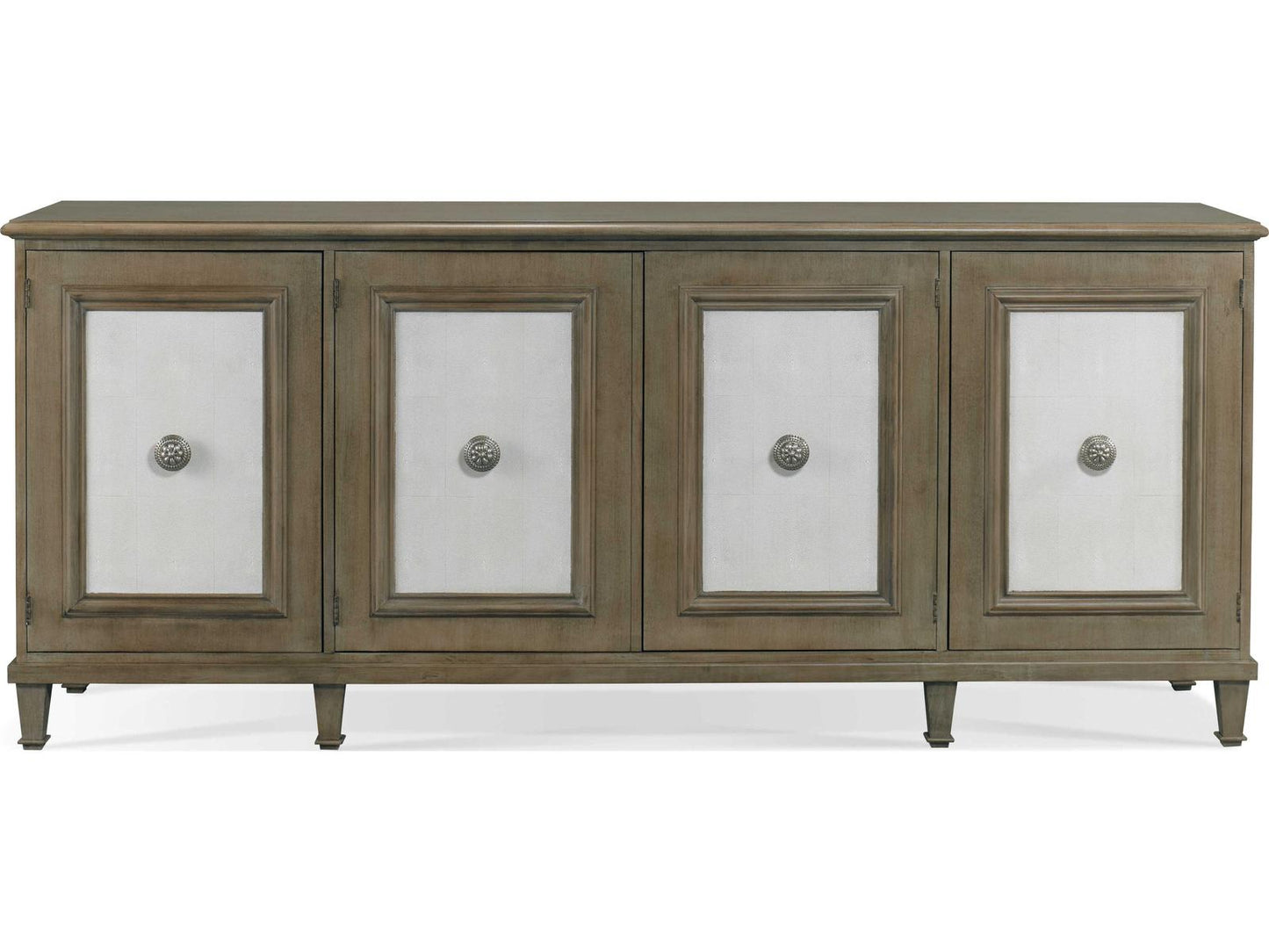 Naples Four-Door Cabinet with Faux Shagreen Panels
