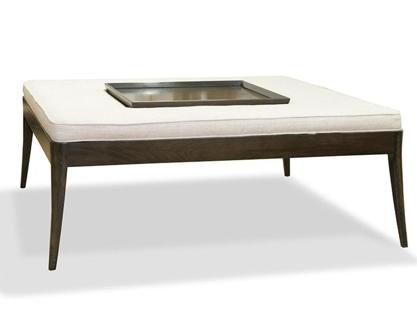 Lina Square Upholstered Coffee Table with Removable Tray