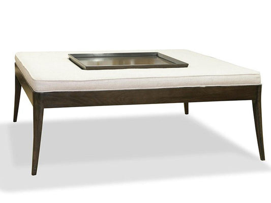 Lina Square Upholstered Coffee Table with Removable Tray