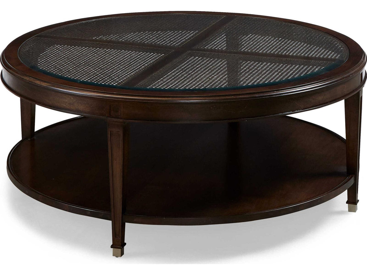 Palm Beach Round Coffee Table with Cane and Glass