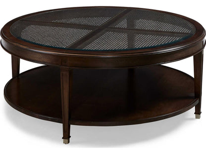 Palm Beach Round Coffee Table with Cane and Glass