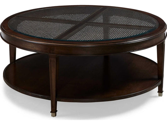 Palm Beach Round Coffee Table with Cane and Glass