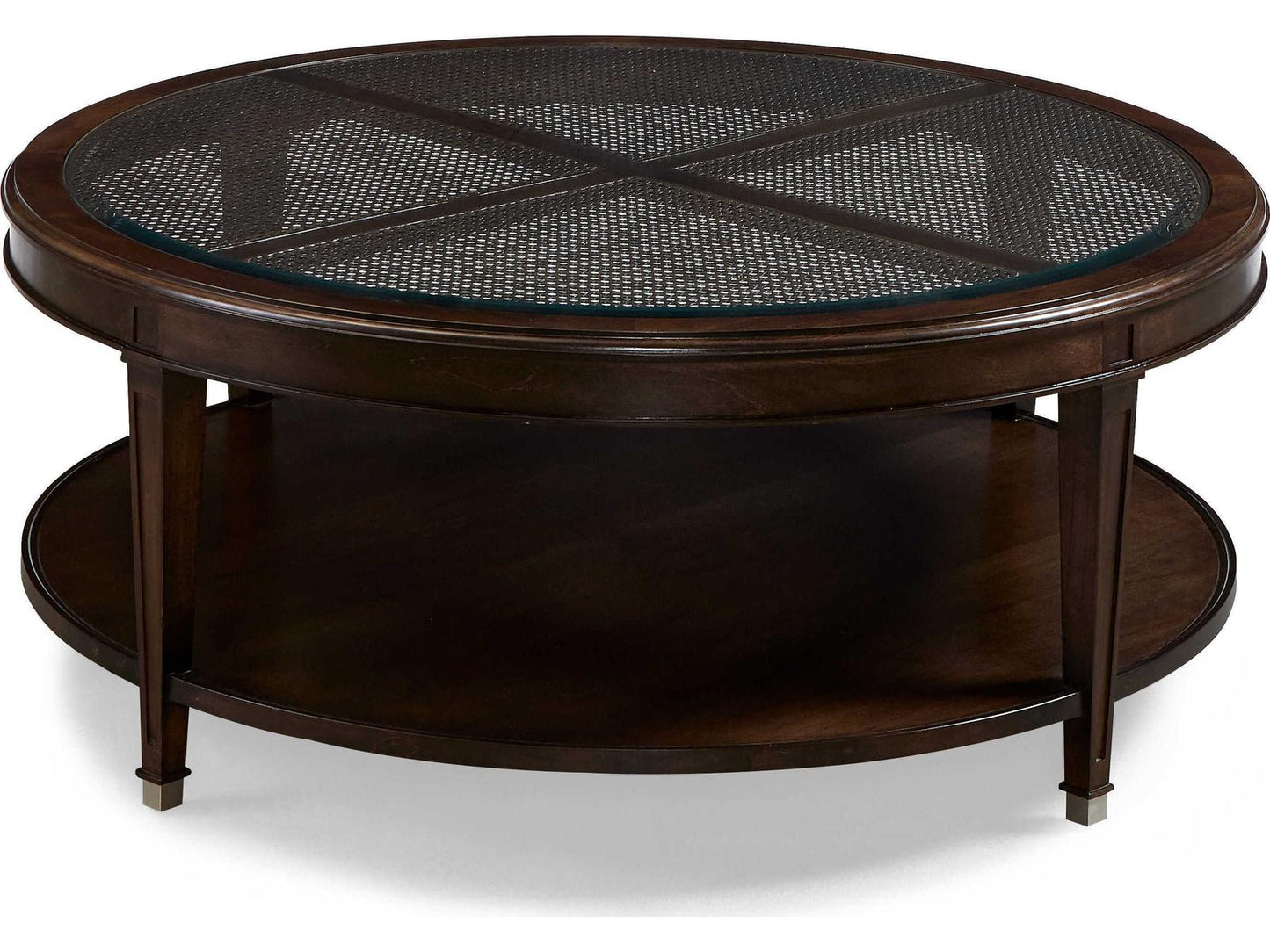 Palm Beach Round Coffee Table with Cane and Glass