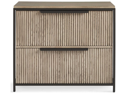 Concord 2-Drawers Brown Ash Wood Nightstand