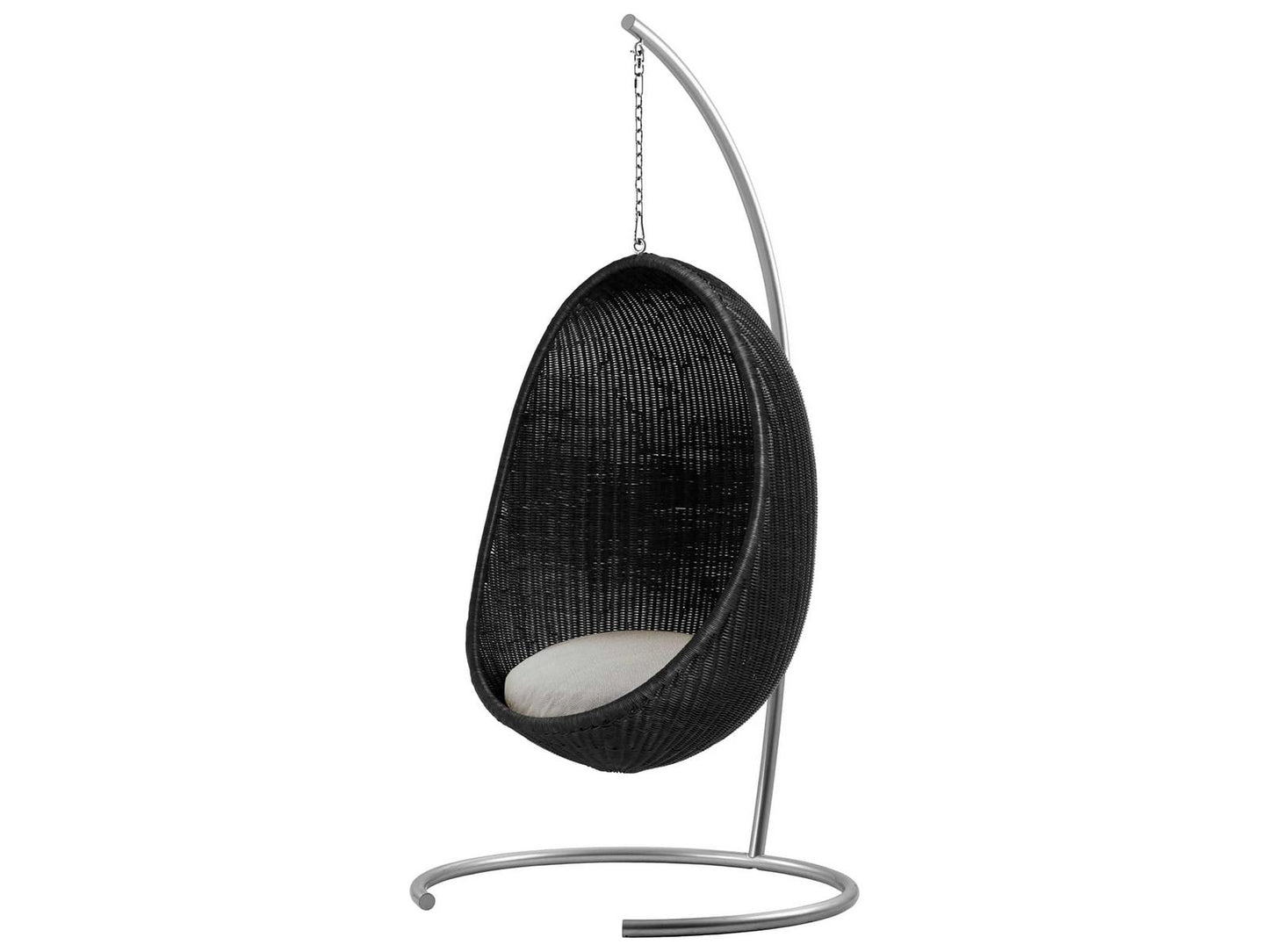 Nanna Ditzel Hanging Egg Chair with Stand and Sailcloth Seagull Cushion