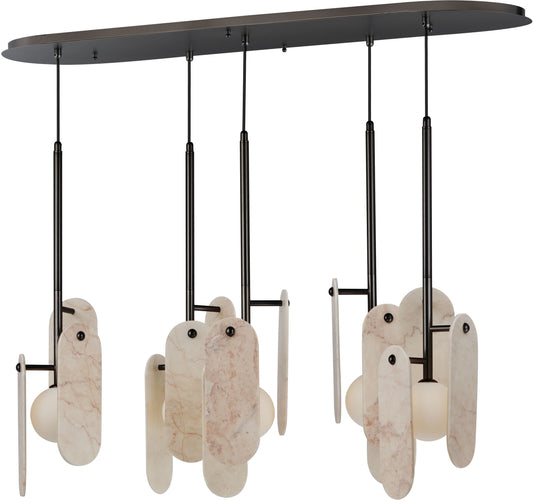 Megalith 5 Light 48" Wide LED Linear Chandelier by Nina Magon