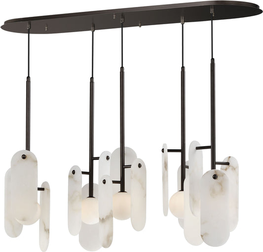 Megalith 5 Light 48" Wide LED Linear Chandelier by Nina Magon