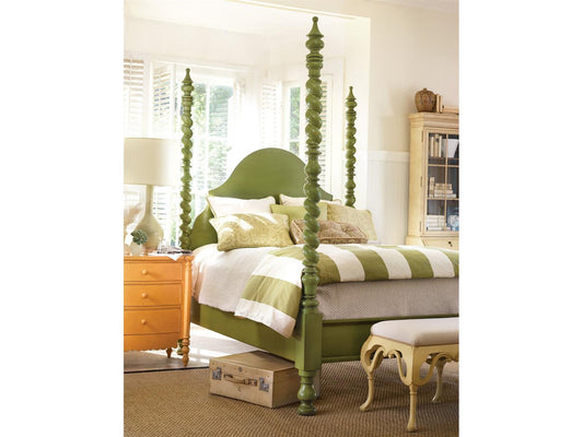 Catalina Mahogany Wood Twin Poster Bed
