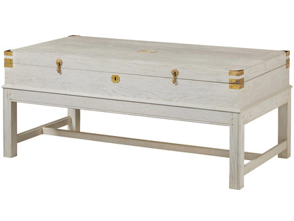 Windward Rectangular Coffee Table in White with Interior Storage