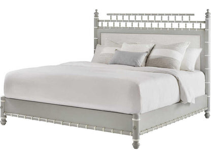 Greenwich Queen Upholstered Platform Bed in Gray with Linen