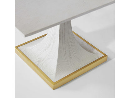 Windward Rectangular Oak Wood Dining Table with Double Pedestal Base