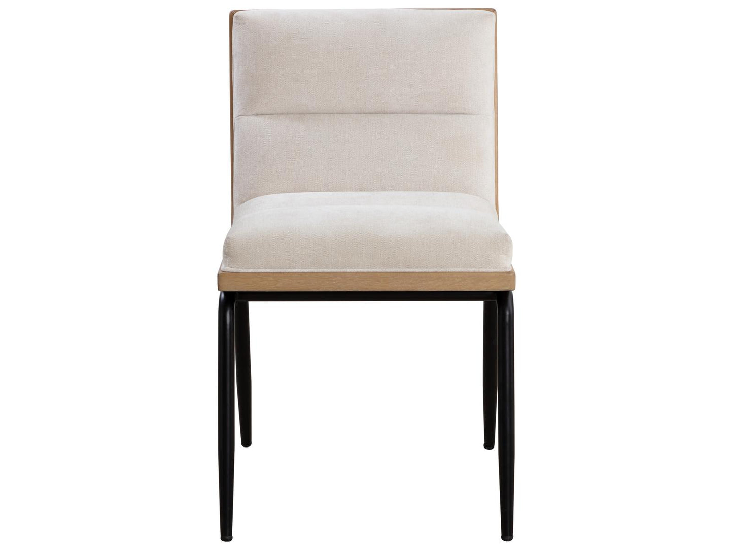 Abilene Upholstered Dining Side Chair in Polo Club Muslin with Matte Black Legs